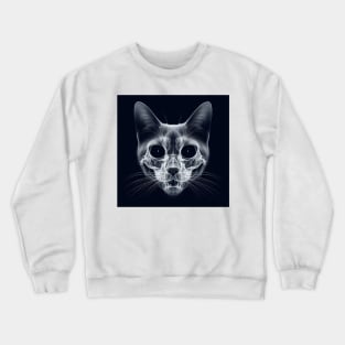 Spectral Whiskers: The Phantom Feline X-Ray Crewneck Sweatshirt